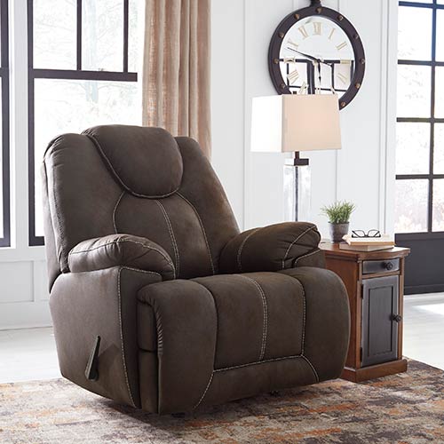 Signature Design by Ashley Warrior Fortress Power Rocker Recliner - Coffee display image