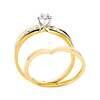 Womens 10K Gold Diamond Accent Engagement and Wedding Set
