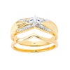 Womens 10K Gold Diamond Accent Engagement and Wedding Set