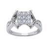 Womens 10K White Gold 3/4 CT.T.W. White Sapphire and Diamond Fashion Ring