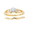 Womens 10K White Gold 1/8 CT.T.W. Diamond Engagement and Wedding Set