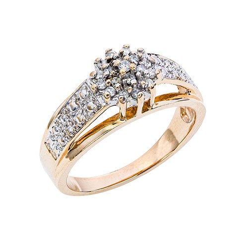 Womens 10K White Gold 1/6 CT.T.W. Diamond Fashion Ring display image