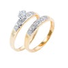 Womens 10K Gold 1/8 CT.T.W. Diamond Engagement and Wedding Set