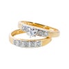 Womens 10K Gold 1/8 CT.T.W. Diamond Engagement and Wedding Set