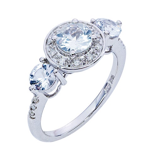 Womens 10K Gold 3/4 CT.T.W. White Sapphire and Diamond Fashion Ring