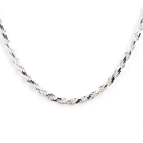 Sterling Silver 4.25mm Diamond Cut Rope Chain