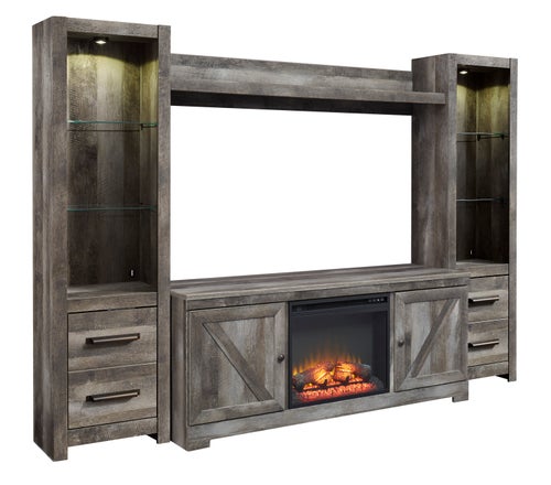 Signature Design by Ashley Wynnlow Large TV Stand with Fireplace Insert