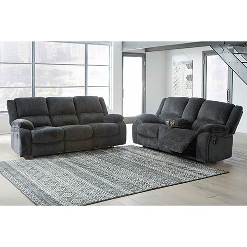 Signature Design by Ashley Draycoll Slate Reclining Sofa and Loveseat