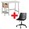 Signature Design by Ashley Mirimyn White Home Office Desk with Swivel Chair