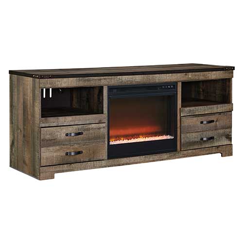 Signature Design by Ashley Trinnell 63 Inch TV Stand with Electric Fireplace