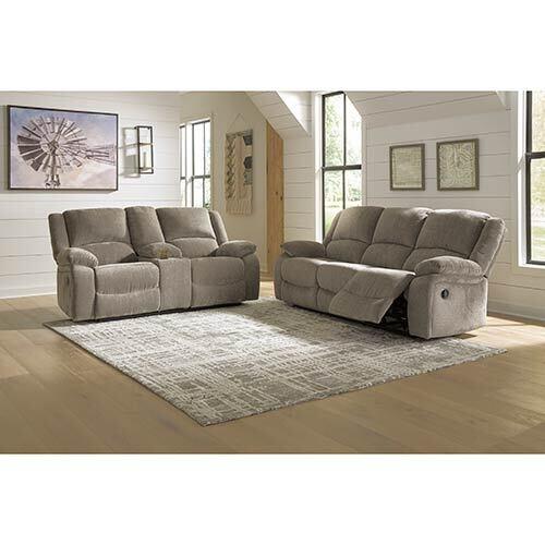 Signature Design By Ashley Draycoll Pewter Reclining Sofa