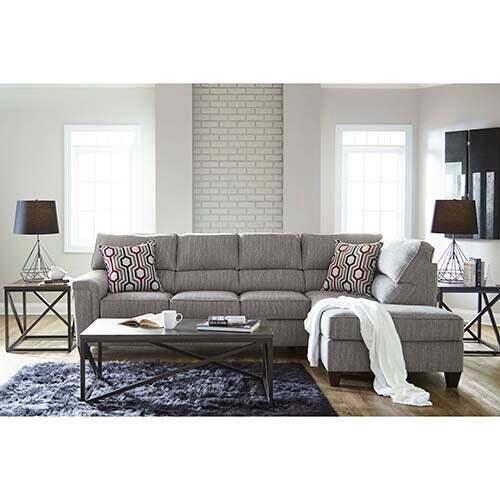 Lane Furniture Dante Sectional, Left Arm Facing Sofa & Right Arm Facing Chaise - Concrete