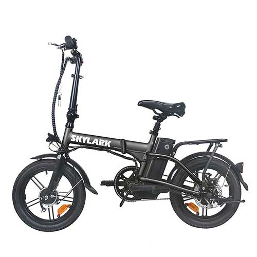 NAKTO Folding Electric Bicycle 16'' Black Skylark