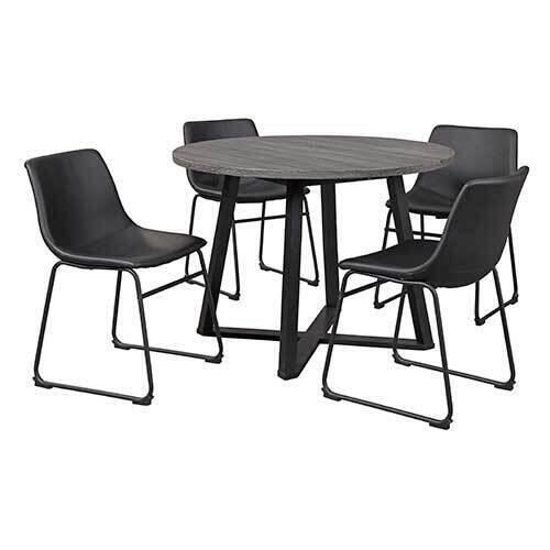 Signature Design by Ashley Centiar 5-Piece Dining Set with Black Chairs