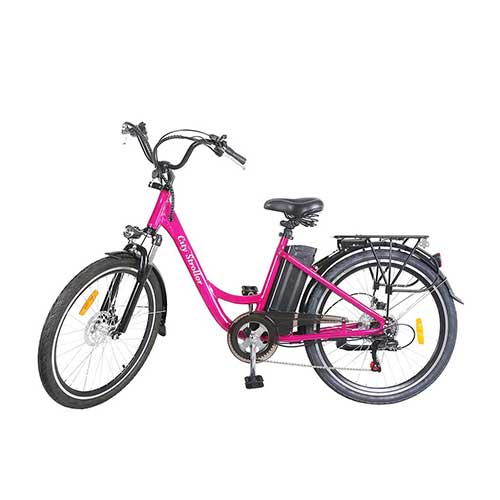 NAKTO 26" City Stroller Electric Bike Pink  display image