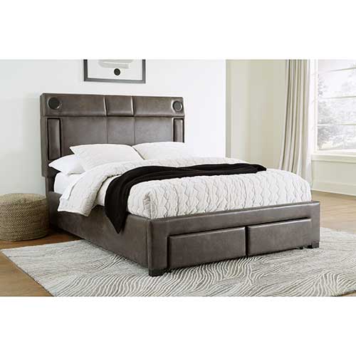 Signature Design by Ashley Mirlenz Queen Storage Bed with Speakers