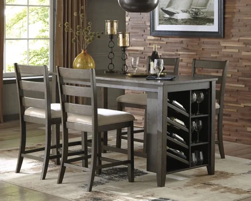 Signature Design by Ashley 5PC Rokane Dining Set Counter Table 4 Stools display image