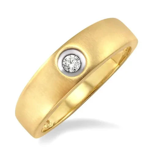 1/8 Ctw Round Cut Diamond Engagement Ring in 10K Yellow Gold - Size 5