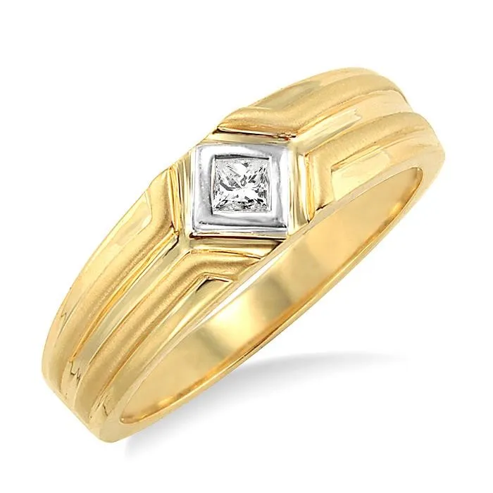 Men's Diamond Cluster Ring in 10k Yellow Gold