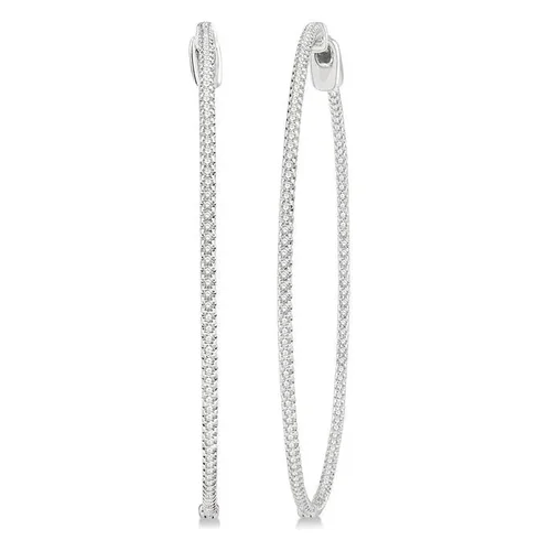 White gold hoop earrings 2025 2 inch