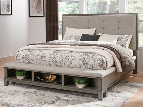 Signature Design by Ashley Hallanden King Upholstered Panel Bed with Storage