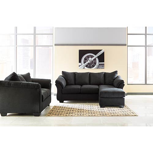 Signature Design by Ashley Darcy-Black Sofa Chaise and Loveseat