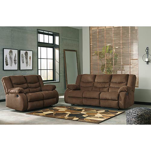 Signature Design by Ashley Tulen-Chocolate Reclining Sofa and Loveseat display image