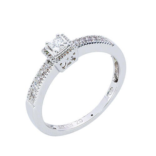 Womens 10K White Gold 1/5 CT.T.W. Diamond Solitaire Ring
