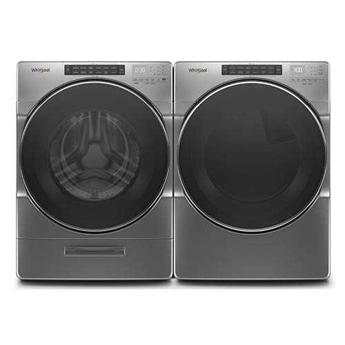 Whirlpool Chrome Shadow 4.5 Cu. Ft. Front-Load Washer and 7.4 Cu. Ft. Electric Dryer  display image